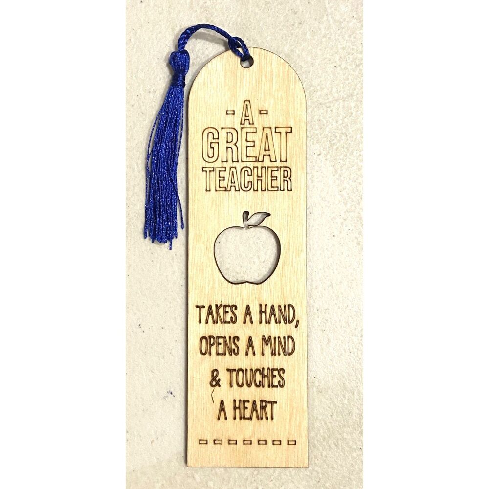 6" Wood Bookmark - Teacher - A Great Teacher - B015